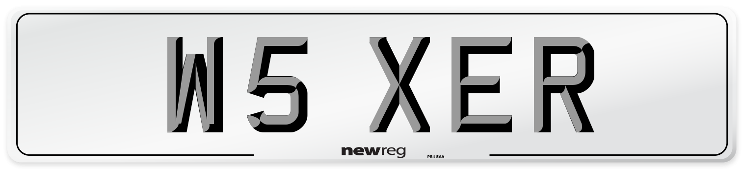 W5 XER Number Plate from New Reg